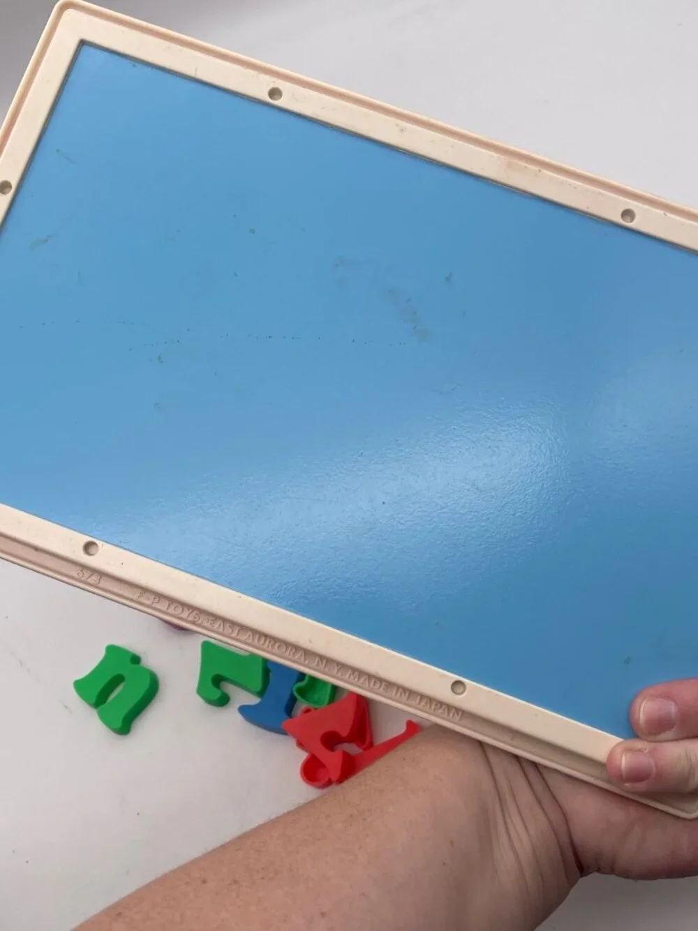 Vtg Fisher Price School Alphabet Tray Magnetic Letters Complete T21